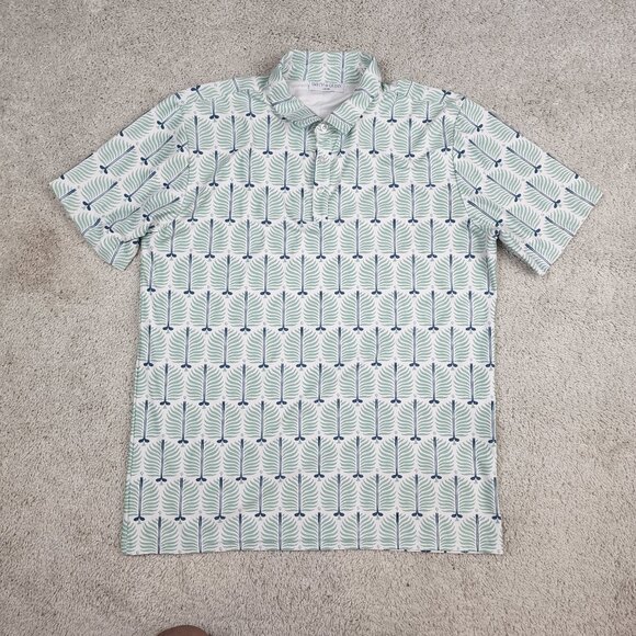Smith And Quinn Polo Shirt Mens Size Large L All Over Print Golf Club Floral US - Picture 1 of 7